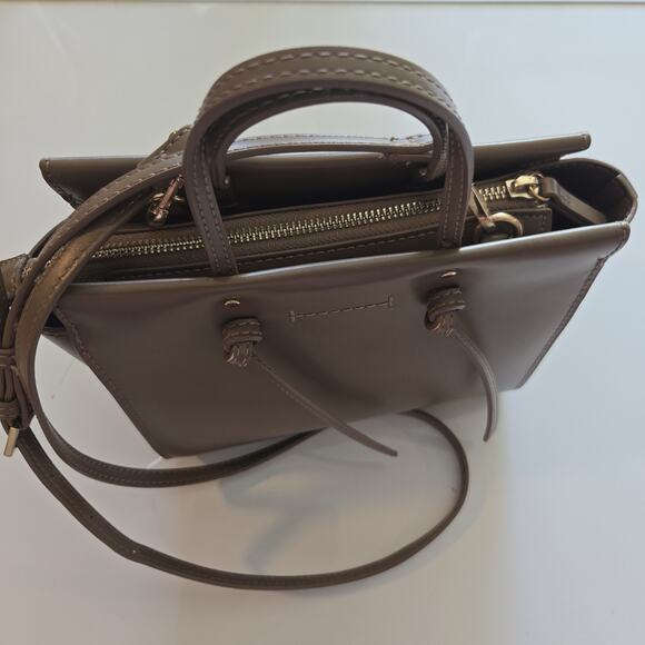 Zara Leather Crossbody Purse - ASH Brown Detachable Straps Party Cocktail - Picture 2 of 8